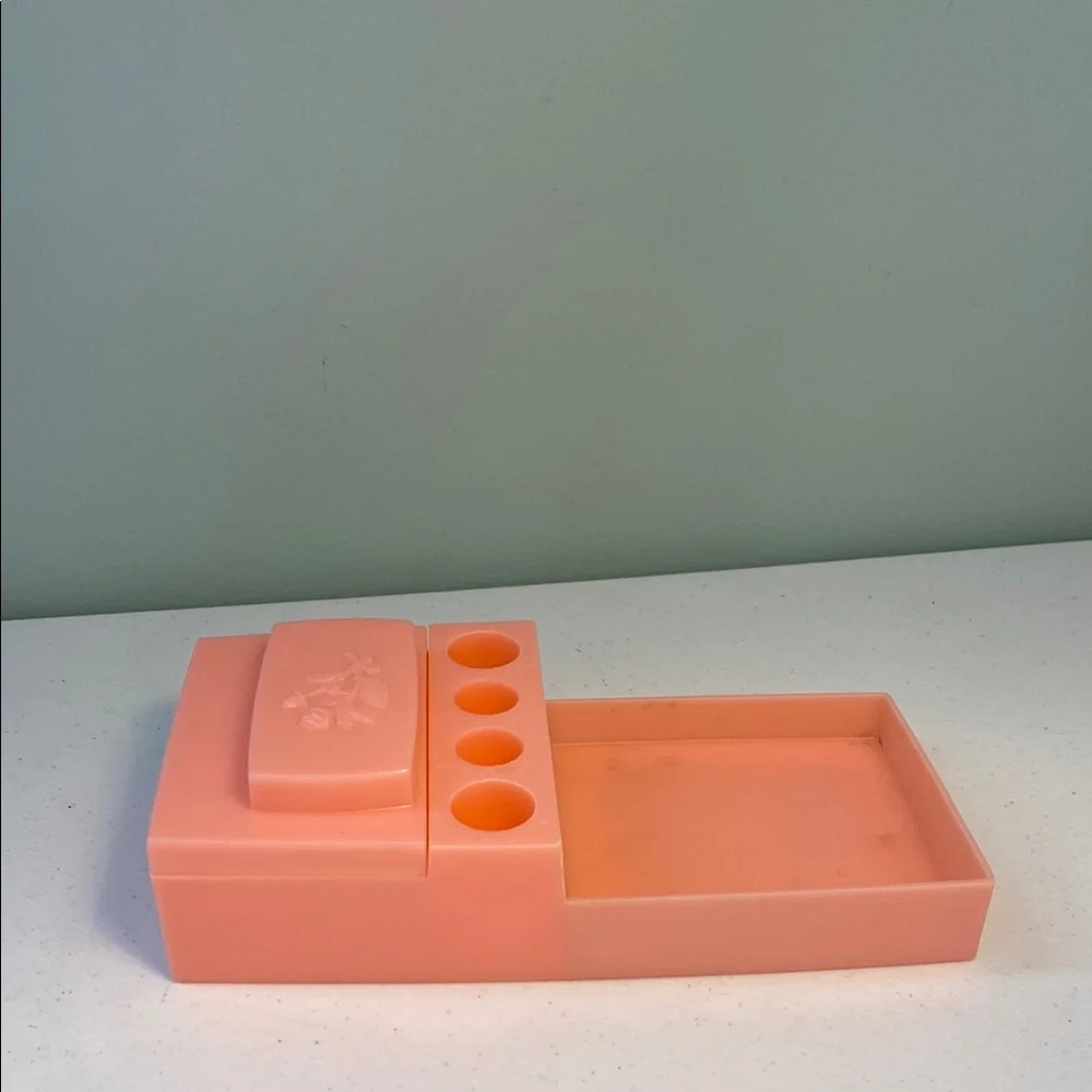 Vintage Pink Plastic Organizer